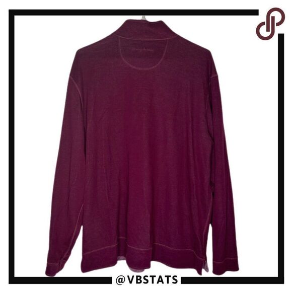 Tommy Bahama Reversible 1/4 Zip Top in Size XL Colors Purple Rose and Blush - Picture 4 of 8
